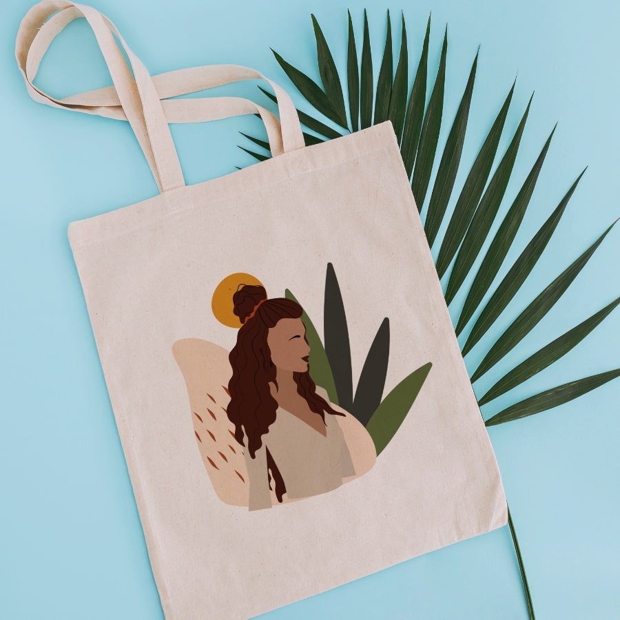 Modern lady tote bag