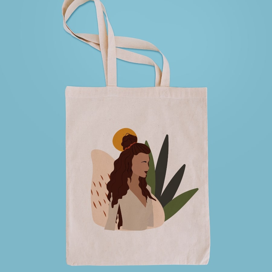 Modern lady tote bag