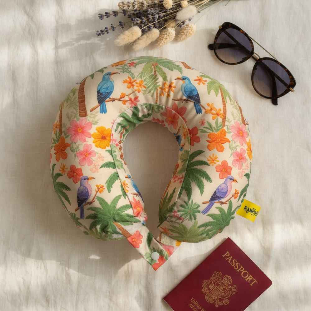 Floral Paradise Travel Neck Pillow