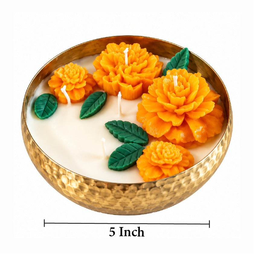 Marigold Bloom Jasmine Scented Candle Bowl