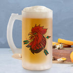 Rooster rage frosted beer mug