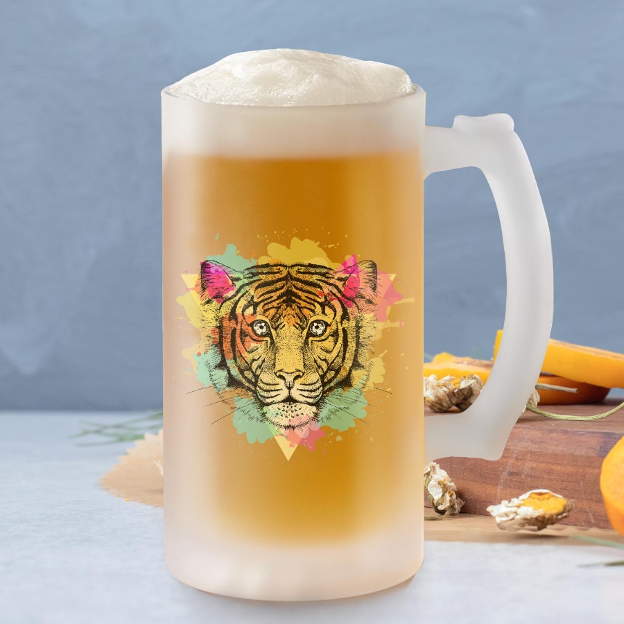 Roar Pop frosted beer mug