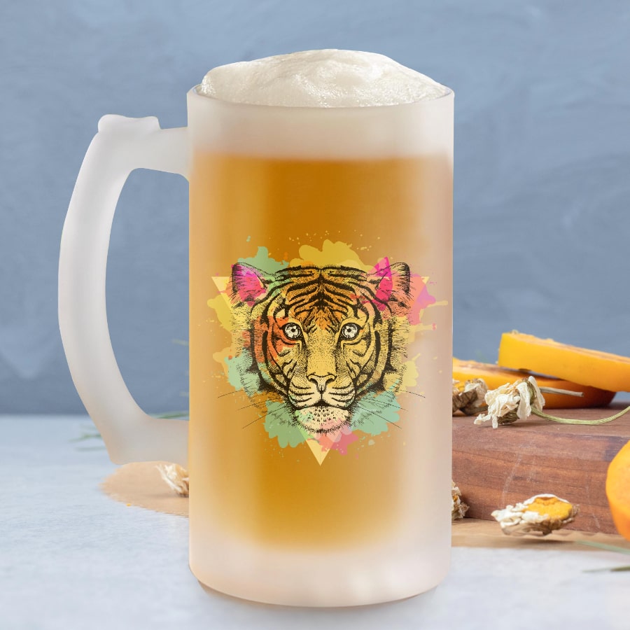 Roar Pop frosted beer mug