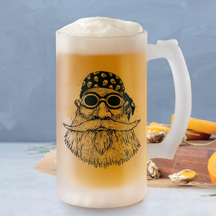 Hop Rider frosted beer mug