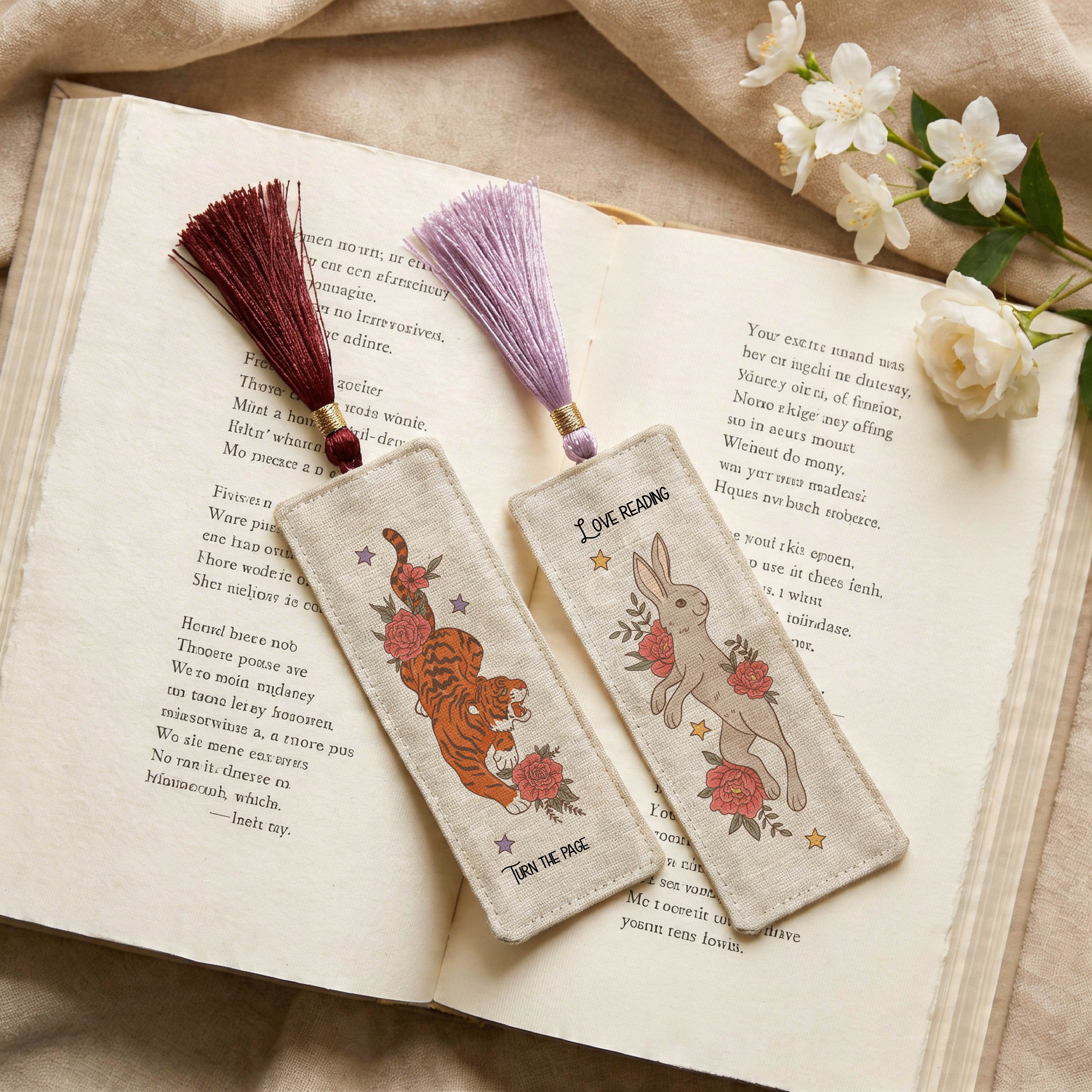 Floral Animal Bookmark Set Of 2