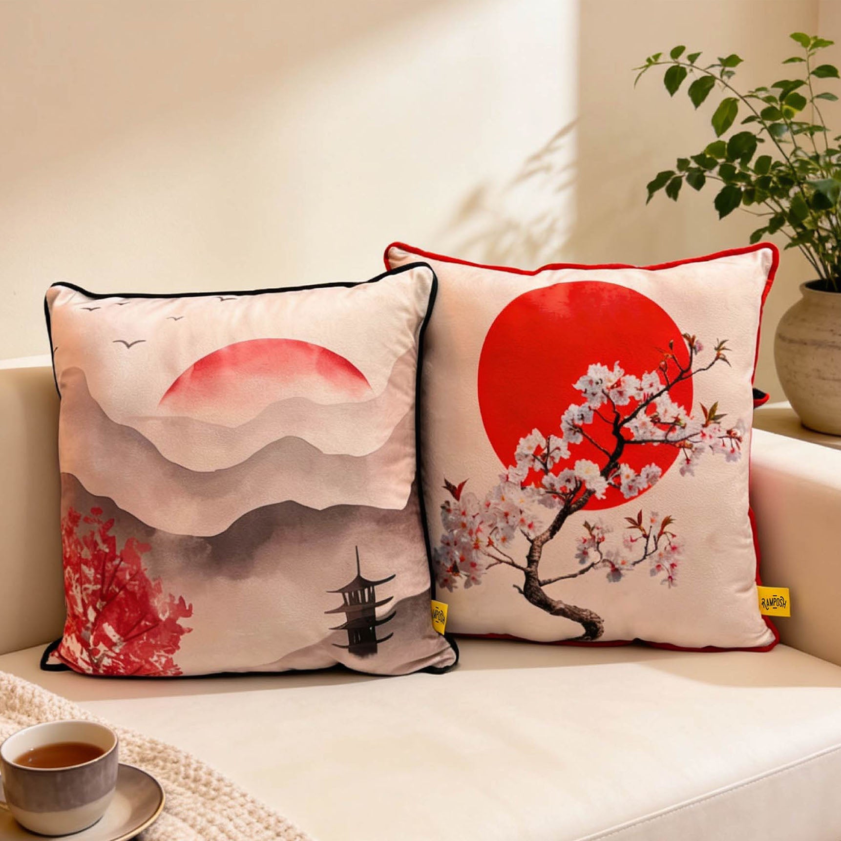 Zen Blossom Cushion Cover Set Of 2