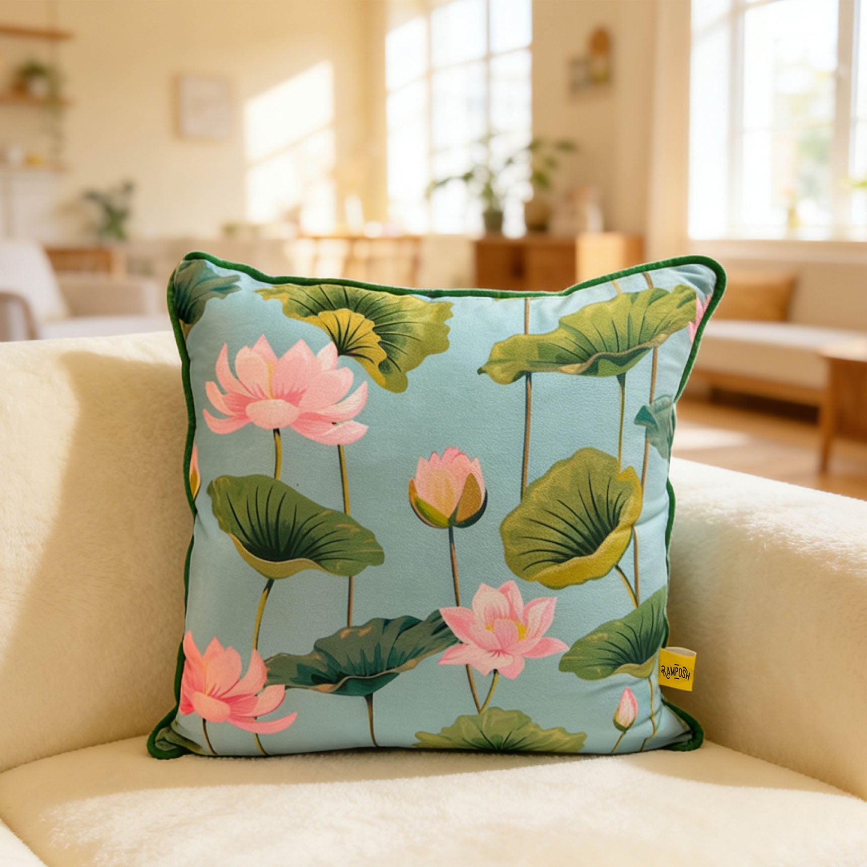 Blooming Lotus Cushion Cover Set Of 2
