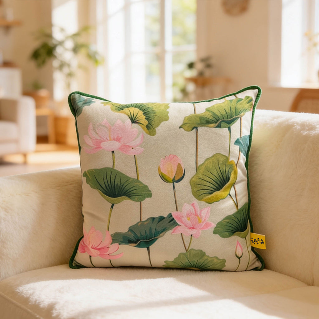 Blooming Lotus Cushion Cover Set Of 2