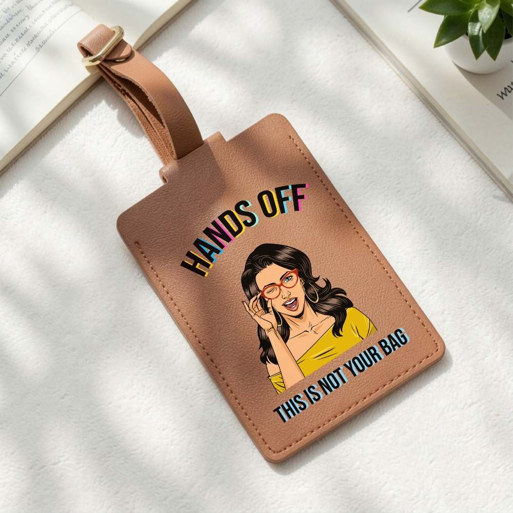 Hands Off Vegan Leather Bag Tag