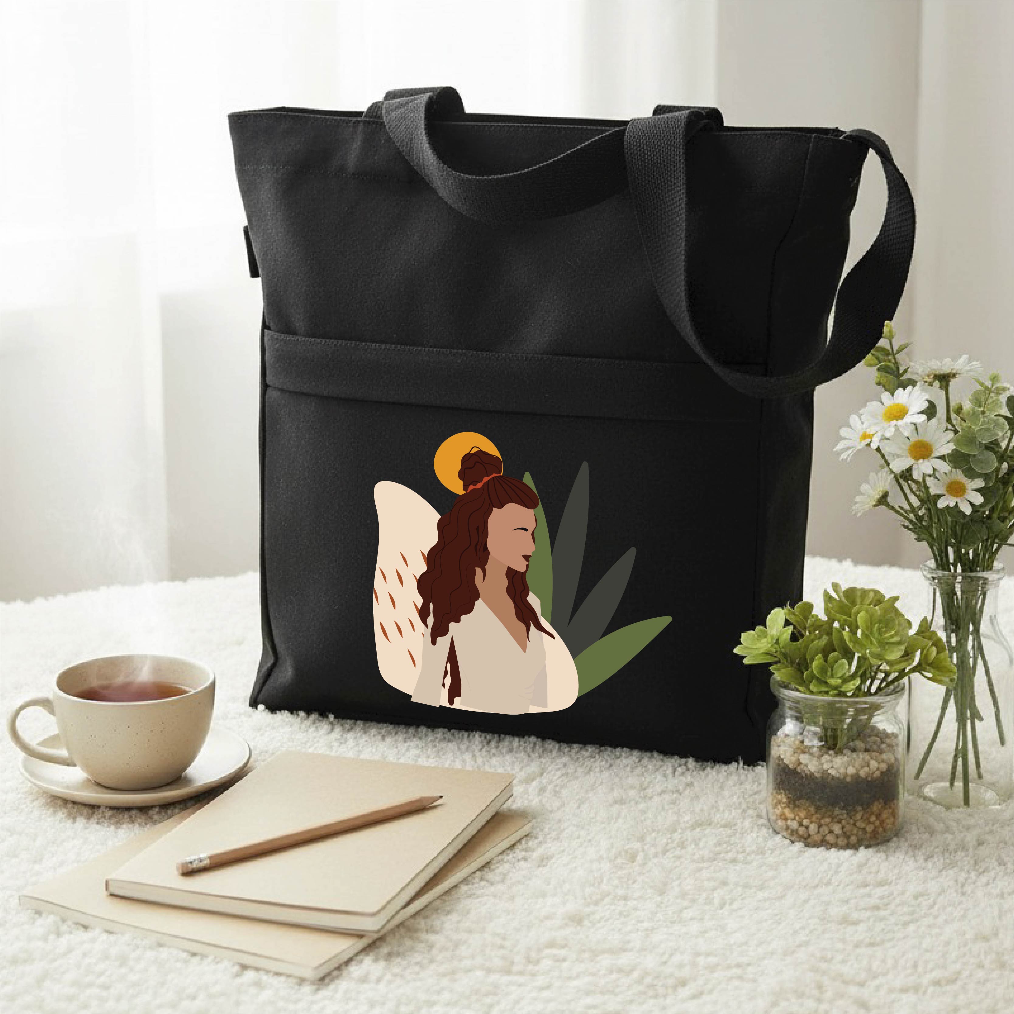 Minimalist Woman Canvas Tote Bag