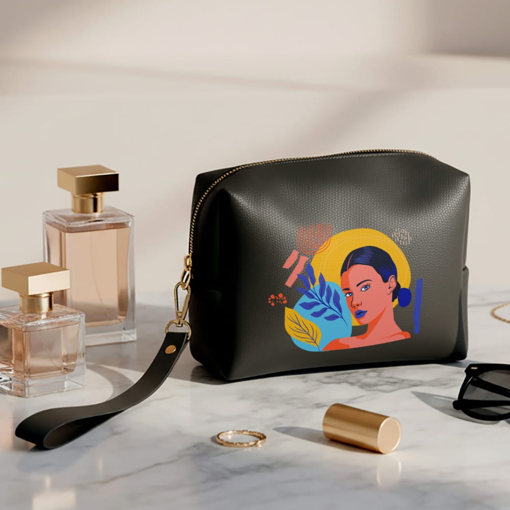 Modern Muse Abstract Art Vegan Leather Pouch