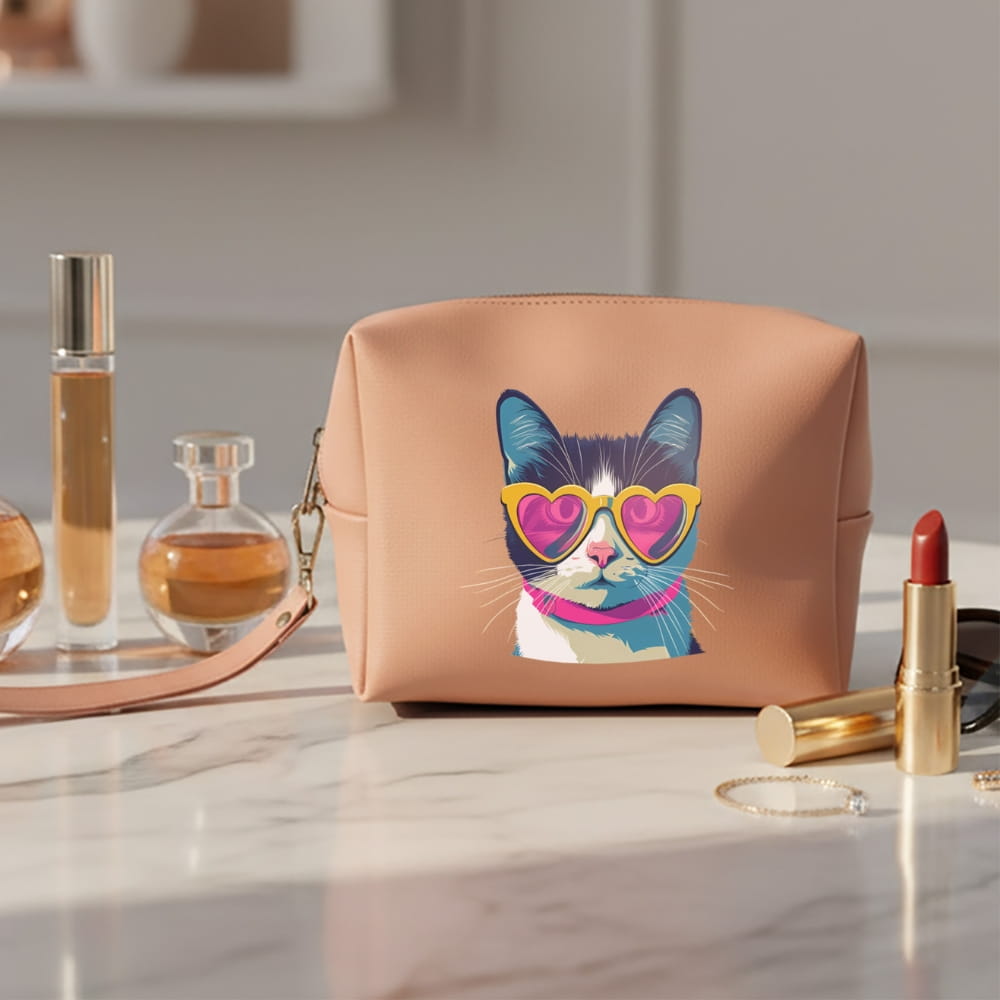 Cool Cat Vegan Leather Pouch