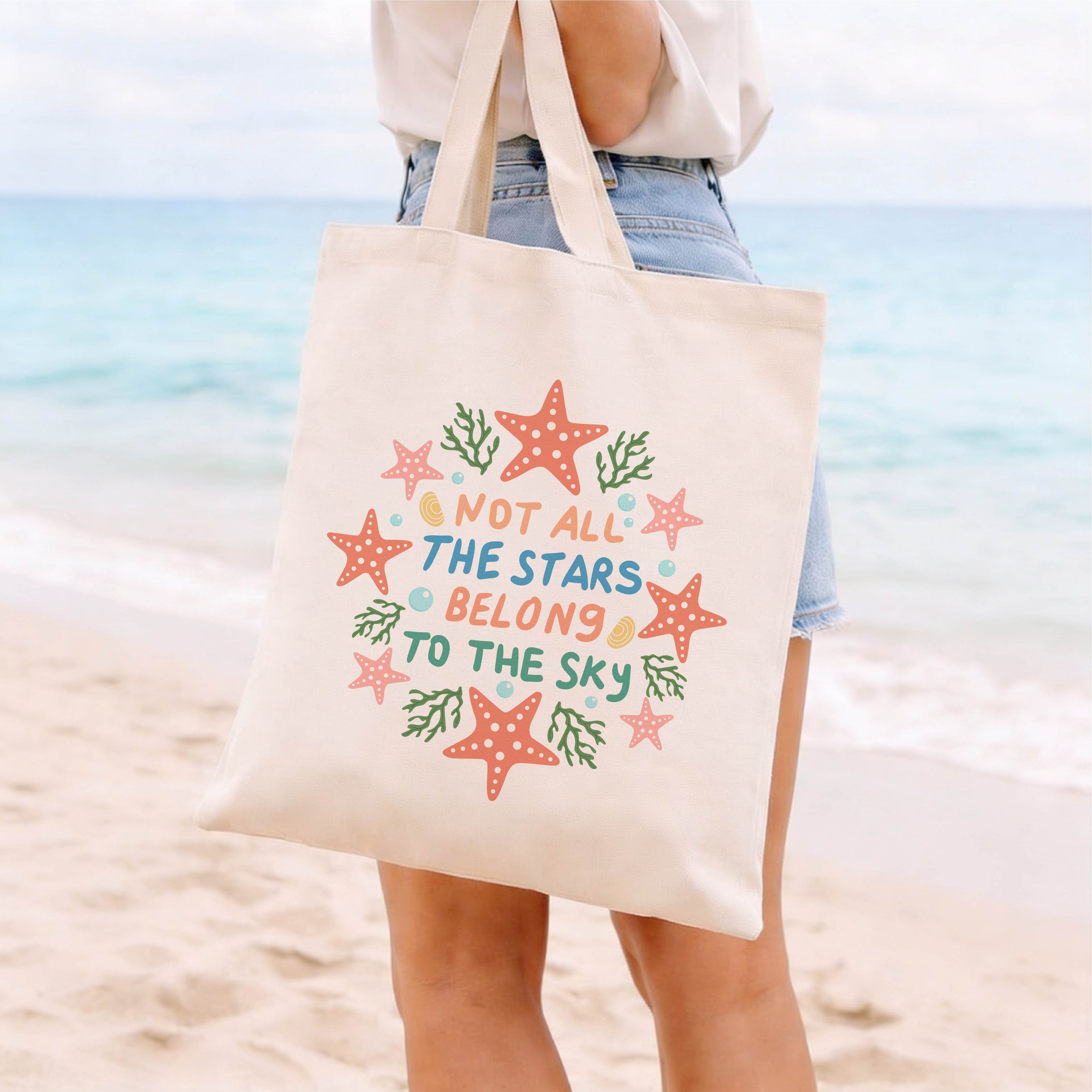 Starfish Quote Canvas Tote Bag