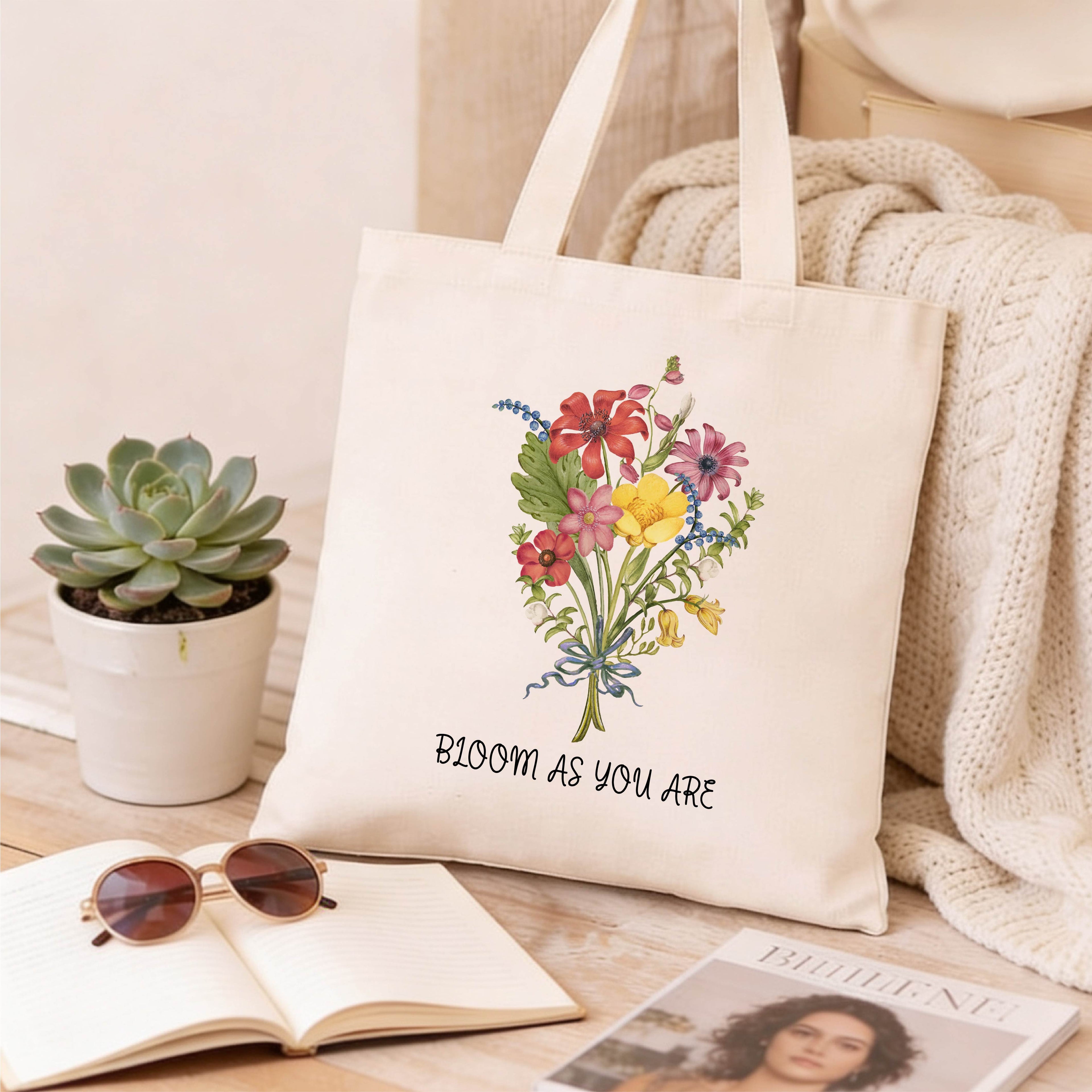 Bloom As You Are Canvas Tote Bag