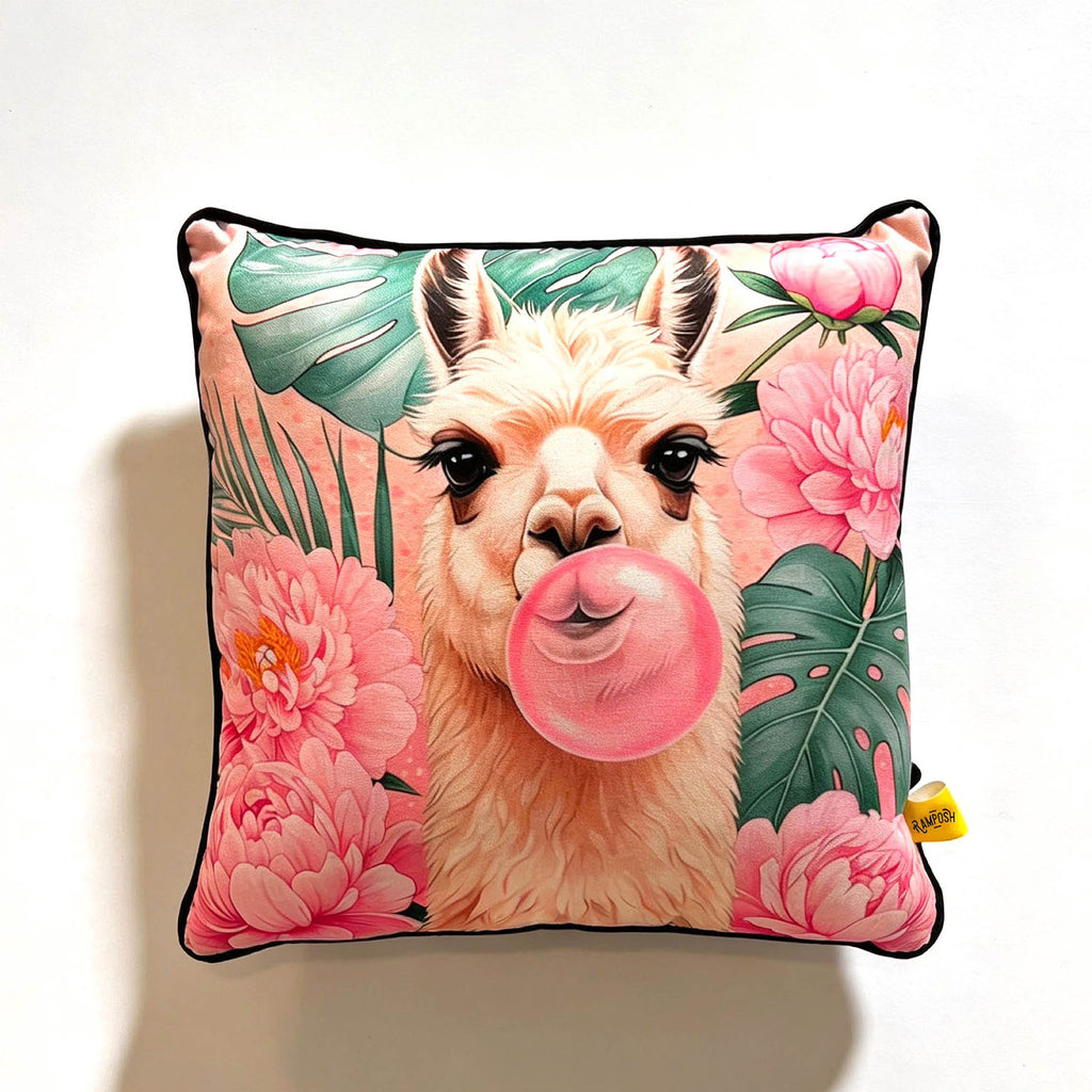 Floral Llama Cushion Cover