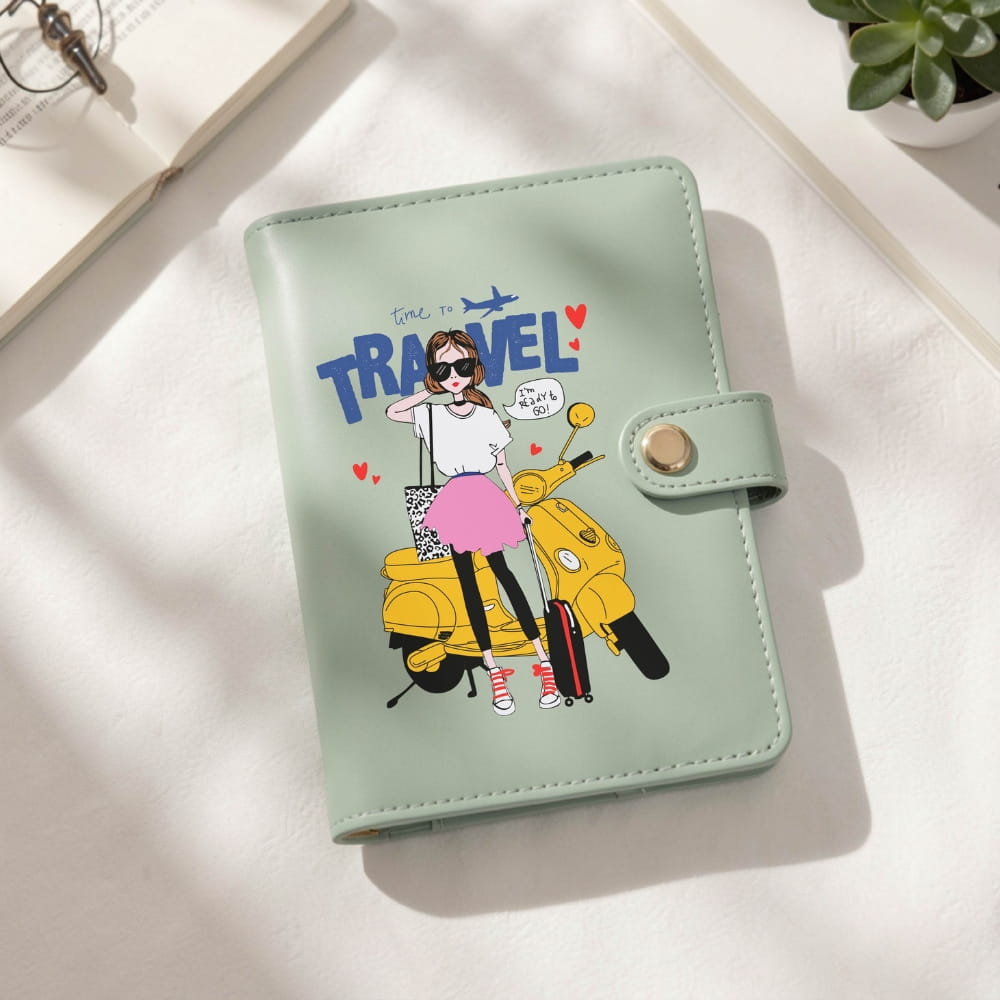 Time To Travel Vegan Leather Passport Holder