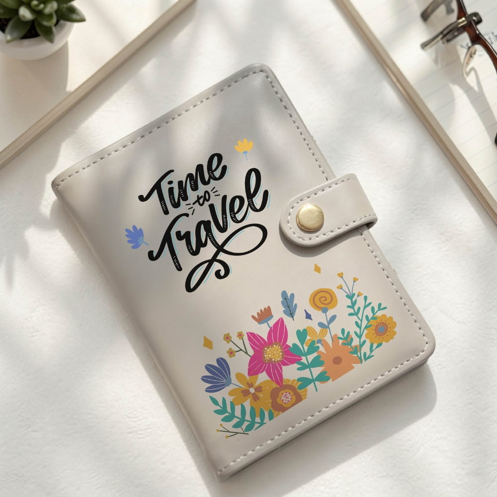 Floral Vegan Leather Passport Holder