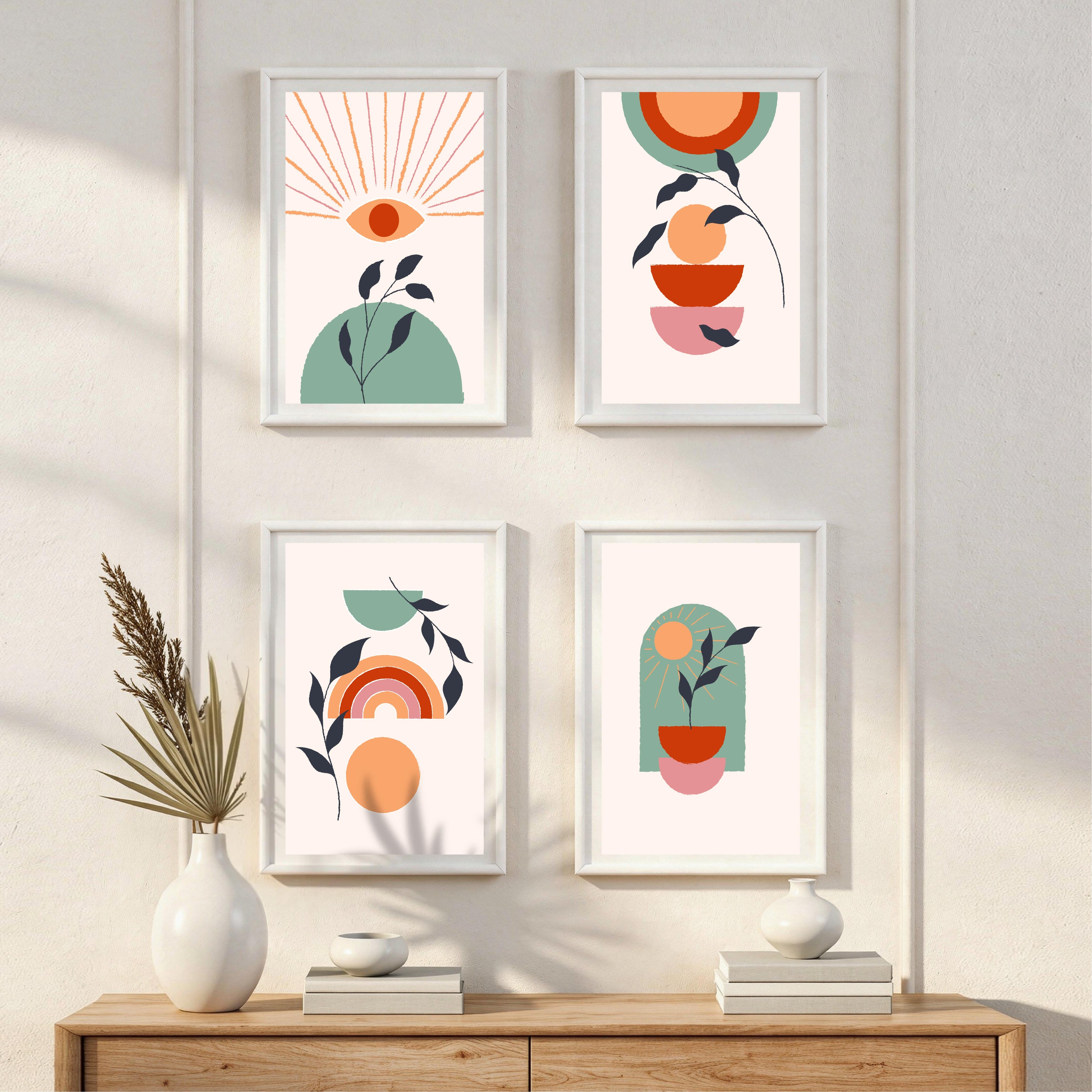 Modern Pastel Art Frame Set Of 4