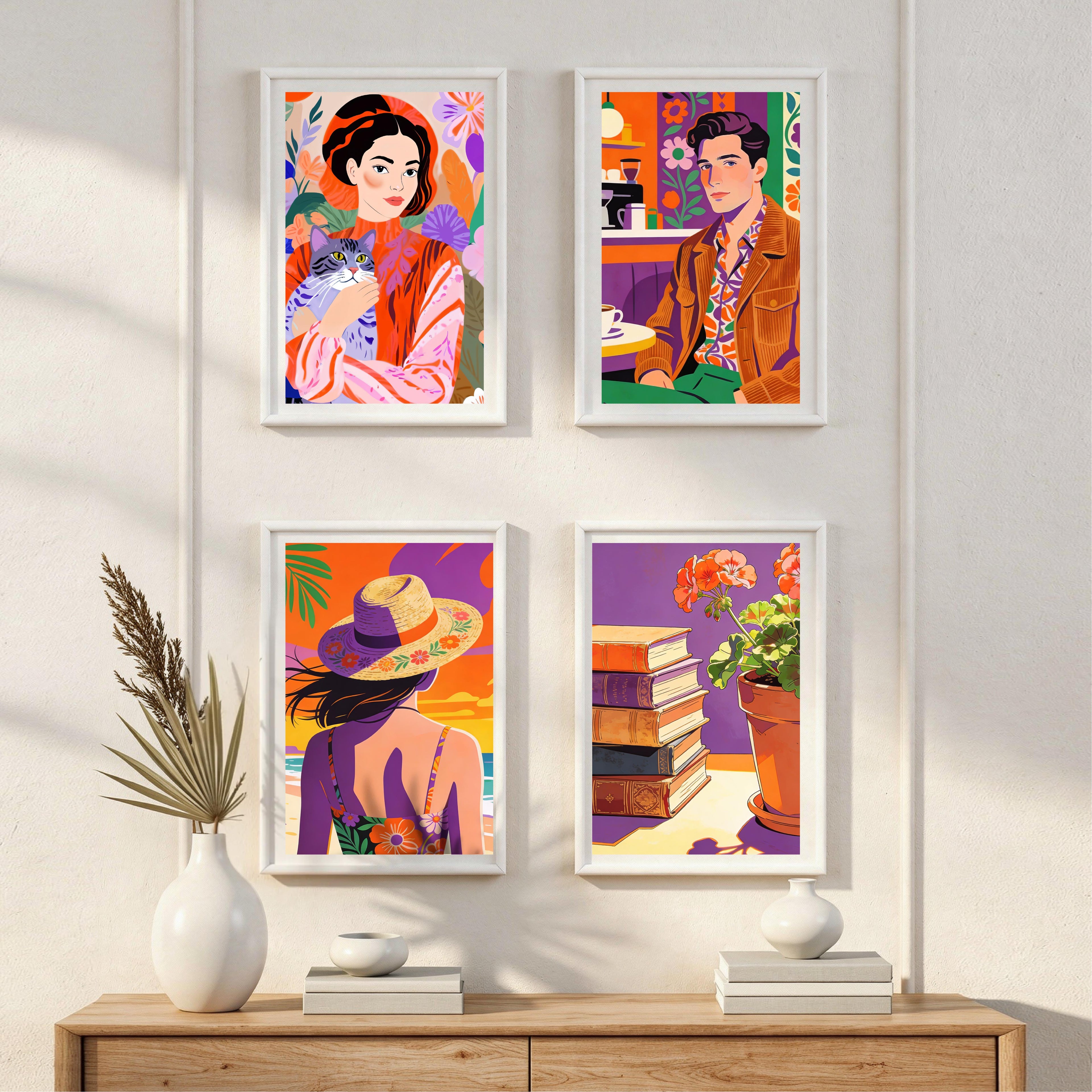 Vibrant Pop Art MDF Frames Set Of 4